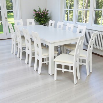 DUŻY BIAŁY ZESTAW STÓŁ...