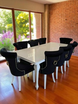 BIAŁY ZESTAW GLAMOUR STÓŁ...