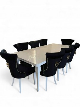 BIAŁY ZESTAW GLAMOUR STÓŁ...