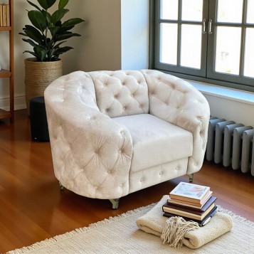 DUŻY FOTEL PIKOWANY W STYLU...