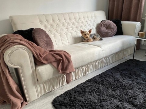 KANAPA SOFA  Z DREWNIANYM...