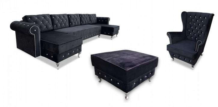 NAROŻNIK GLAMOUR PIKOWNAY...