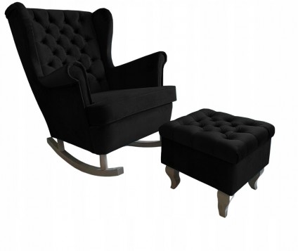 FOTEL USZAK BUJANY CZARNY...