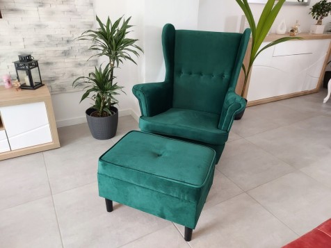 FOTEL USZAK Z PODNÓŻKIEM...