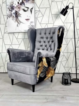 FOTEL USZAK PIKOWANY STYL...