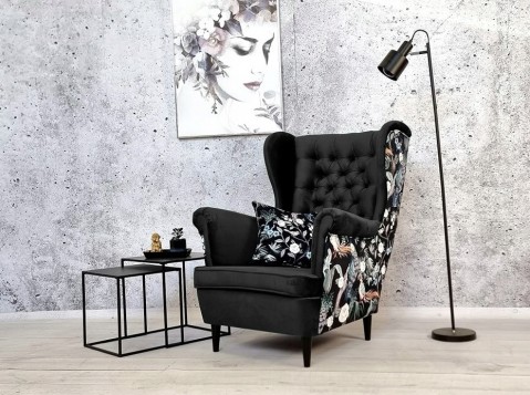 FOTEL USZAK PIKOWANY STYL...