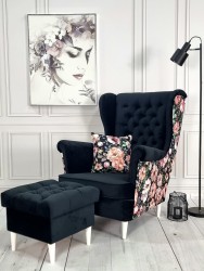 FOTEL USZAK  Z PODNÓŻKIEM...