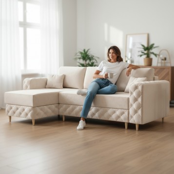 NAROŻNIK GLAMOUR PIKOWANY...