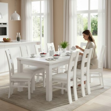 DUŻY BIAŁY ZESTAW STÓŁ...