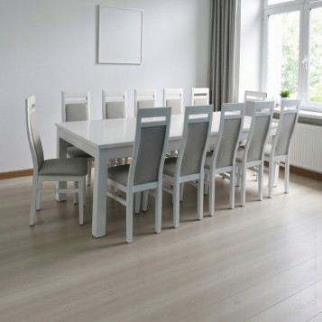 BIAŁY KLASYCZNY ZESTAW STÓŁ...