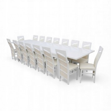 BIAŁY KLASYCZNY ZESTAW STÓŁ...